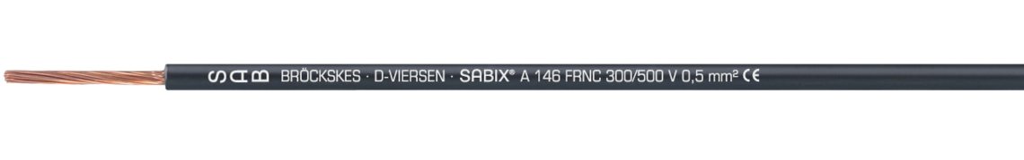 Marking for SABIX® A 146 FRNC 61460150: SAB BRÖCKSKES · D-VIERSEN · SABIX® A 146 FRNC 300/500 V 0,5 mm² CE