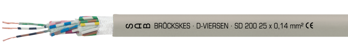 Marking example: SAB BRÖCKSKES · D-VIERSEN · SD 200 25 x 0,14 mm² CE