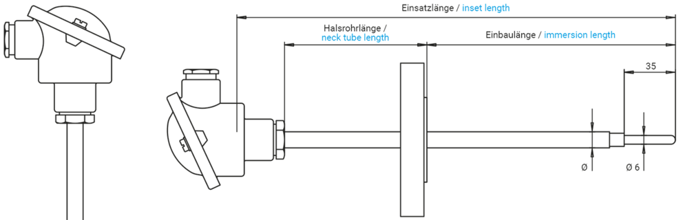 Flange protecting armature for gauge slides Ø 3 mm