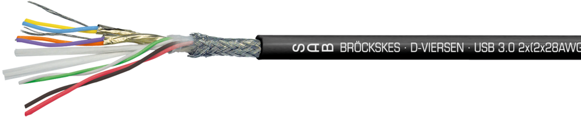 USB 3.0 cable with UL recognition, flexible Marking for USB 3.0 06030078:
SAB BRÖCKSKES · D-VIERSEN · USB 3.0 2x(2x28AWG)ST+2x28AWG+2x26AWG 0603-0078 UL AWM Style 21083 80°C 300V CE