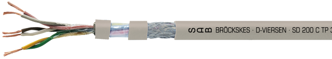 Marking example: SAB BRÖCKSKES · D-VIERSEN · SD 200 C TP 3 x 2 x 0,5 mm² CE