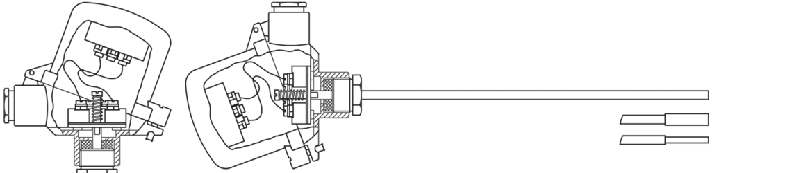 Thermometer with 1 transmitter in the cap without additional protecting tube form MK