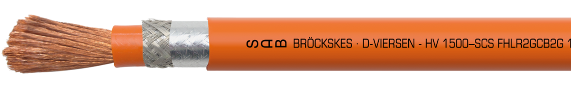 Marking example: SAB BRÖCKSKES · D-VIERSEN · HV 1500–SCS FHLR2GCB2G 10mm² ATTENTION HIGH VOLTAGE MAX 1000 V AC / 1500 V DC