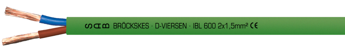 Marking for IBL 600 06002853: SAB BRÖCKSKES · D-VIERSEN · IBL 600 2 x 1,5 mm² and current meter marking CE