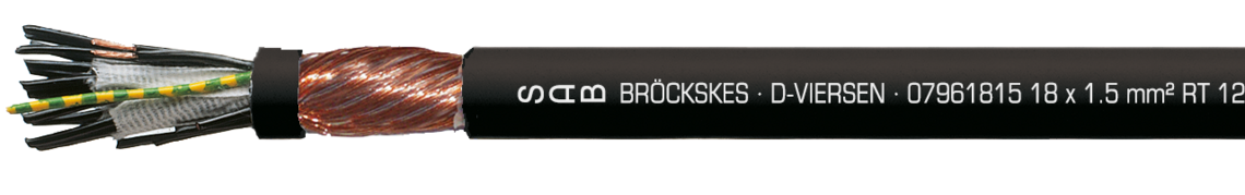 Marking example: SAB BRÖCKSKES · D-VIERSEN · 07961815 18 x 1.5 mm² RT 123 D 16 AWG/18c 07961618 UL AWM Style 21060 80°C 600V CSA AWM I/II A/B 80°C 600V FT1 FT2 CE