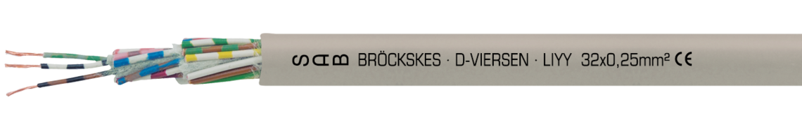 Marking for LiYY 03053225: SAB BRÖCKSKES · D-VIERSEN · LIYY  32x0,25mm²CE