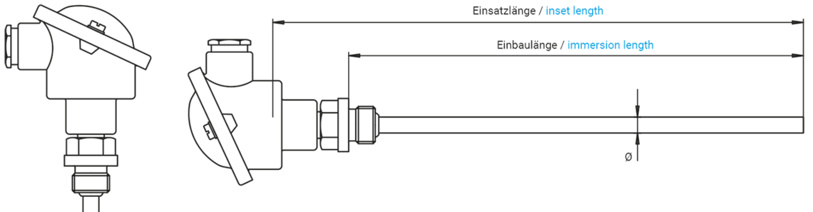 Screw-in protecting armatures for gauge slides Ø 6 mm