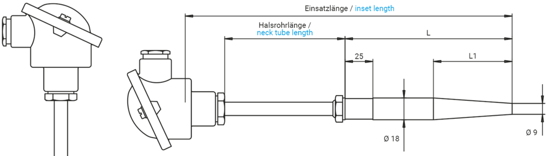 weld-in protecting armatures for gauge slides Ø 3 mm