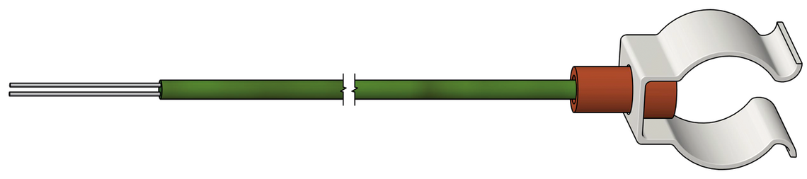 Tube probe with spring clamp