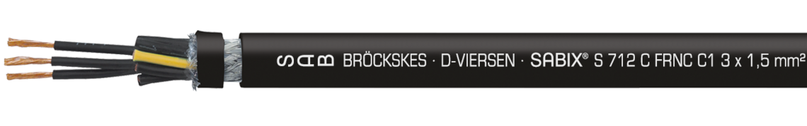 Marking example: SAB BRÖCKSKES · D-VIERSEN · SABIX® S 712 C FRNC C1 3 x 1,5 mm² CE