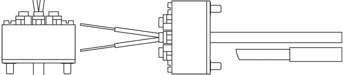 Gauge slide with 1 transmitter and with connection for the second transmitter