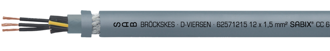 Marking example: SAB BRÖCKSKES · D-VIERSEN · 62571215 12 x 1,5 mm² SABIX® CC 625 SH FRNC M 16AWG/12c 62571612 UL AWM Style 21089 75°C 60OV CSA AWM I/II A/B 80°C 600V FT1 CE