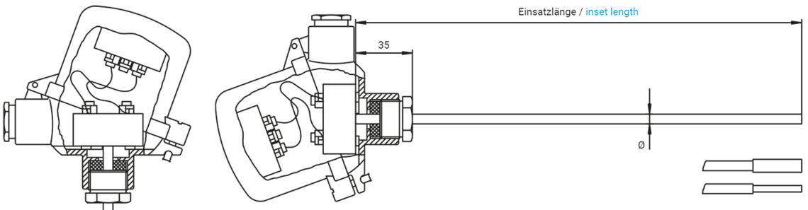 Thermometer with 2 transmitters without additional protecting tube form MK