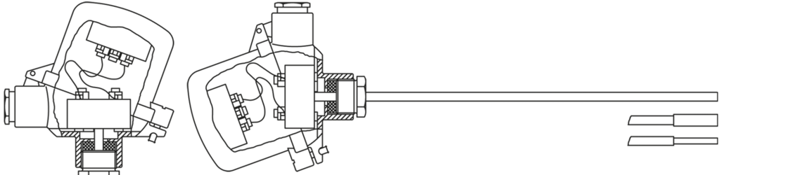 Thermometer with 2 transmitters without additional protecting tube form MK