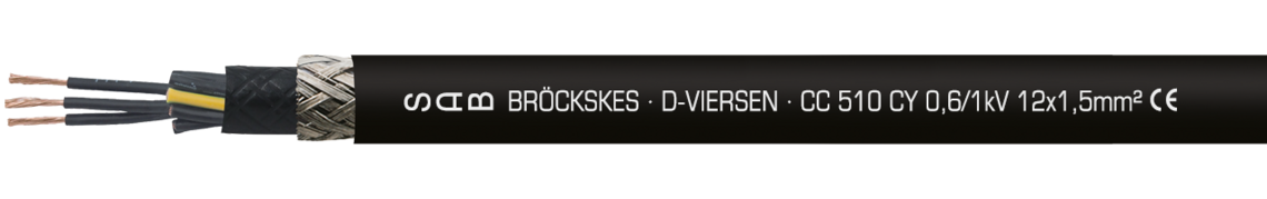 Marking example: SAB BRÖCKSKES · D-VIERSEN · CC 510 CY 0,6/1 kV 4 x 1,5 mm² CE