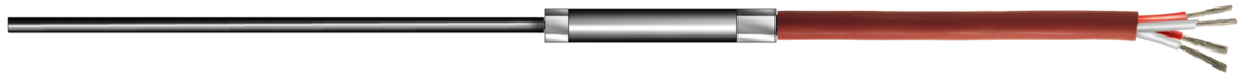 Mineral insulated resistance thermometer with Besilen (silicone) connection cable BiHF