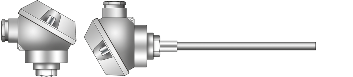 Mineral insulated thermocouple with connection head