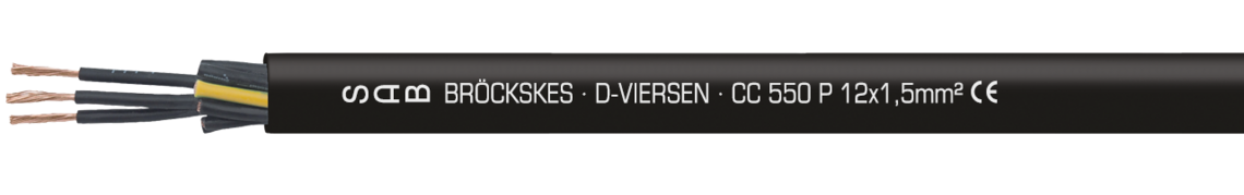 Marking example: SAB BRÖCKSKES · D-VIERSEN · CC 550 P 5 x 1,5 mm² CE