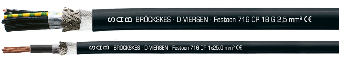 Marking example: SAB BRÖCKSKES · D-VIERSEN · Festoon 716 CP 18 G 2,5 mm² CE