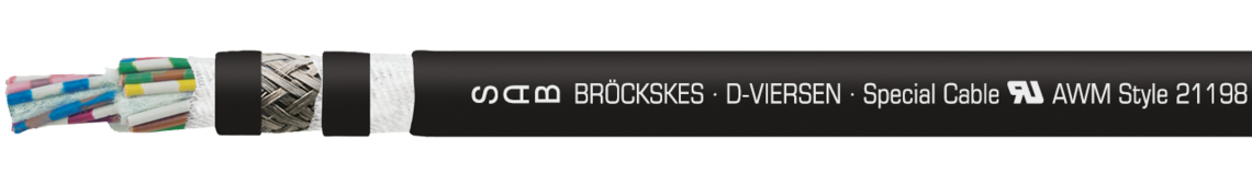 Marking for sensor cable: SAB BRÖCKSKES · D-VIERSEN · Special Cable UL AWM Style 21198 80°C 300V  CSA AWM I A/B 80°C 300V FT2 CE