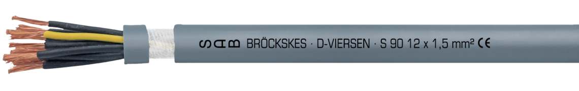 Marking example: SAB BRÖCKSKES · D-VIERSEN · S 90 12 x 1,5 mm² CE