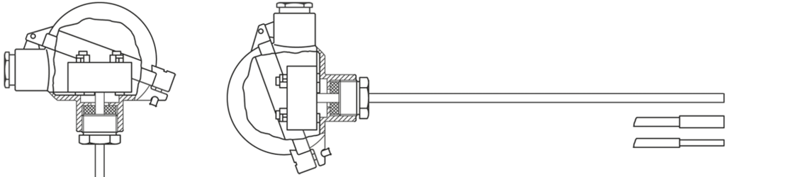 Thermometer with 1 transmitter without additional protecting tube form MK