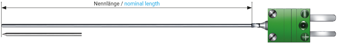 Mineral insulated thermocouple with connector