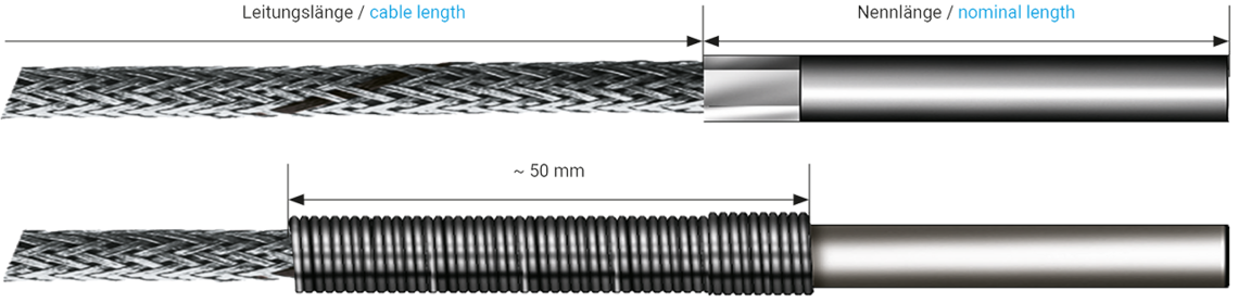 Temperature sensor with connection cable Temperature sensor with connection cable