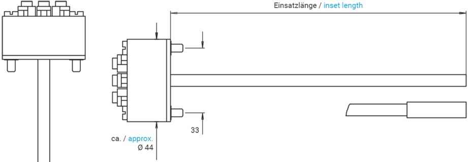 Gauge slide with 1 transmitter