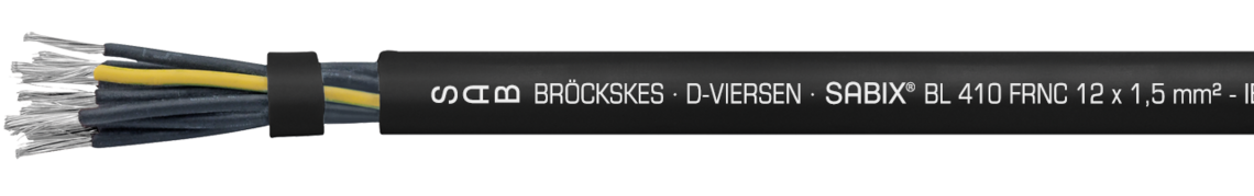 Marking example: SAB BRÖCKSKES · D-VIERSEN ·
SABIX® BL 410 FRNC 12 x 1,5mm² - IEC 60332-3-22 - 0,6/1kV DNV CE and current meter marking