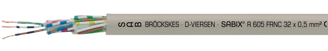 Marking example: SAB BRÖCKSKES · D-VIERSEN · SABIX® R 605 FRNC 32 x 0,5 mm² CE