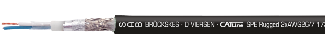 Marking example: SAB BRÖCKSKES · D-VIERSEN · CATLine SPE Rugged 2xAWG26/7 1719-1620  CE