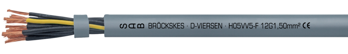 Marking for H05VV5-F 02502515: SAB BRÖCKSKES · D-VIERSEN · H05VV5-F 25 G 1,50 mm² CE