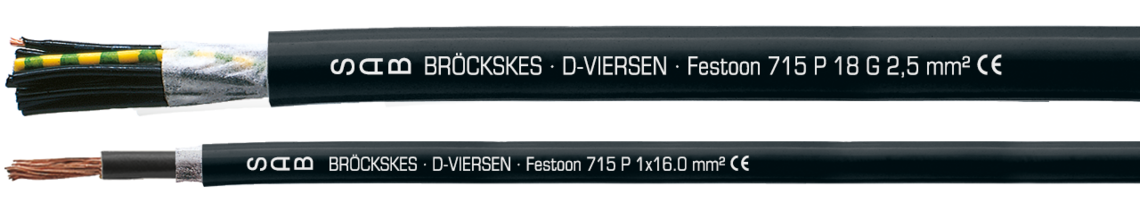 Marking example: SAB BRÖCKSKES · D-VIERSEN · Festoon 715 P 1x16.0 mm² CE