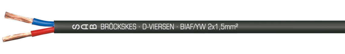Marking example: SAB BRÖCKSKES · D-VIERSEN · BIAF/YW 2x1,5mm²