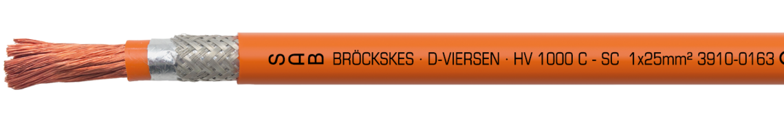 Marking for HV 1000 C SC 39100163: SAB BRÖCKSKES · D-VIERSEN · HV 1000 C - SC  1x25mm² 3910-0163  CE