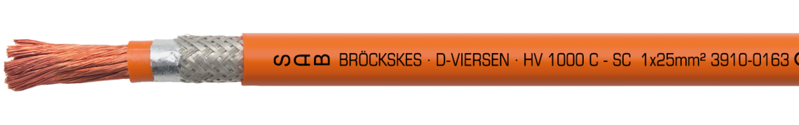 Marking example: SAB BRÖCKSKES · D-VIERSEN · HV 1000 C - SC  1x25mm² 3910-0163  CE