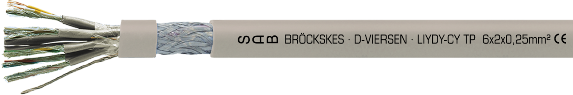 Marking for LiYDY-CY TP 03410625:
SAB BRÖCKSKES · D-VIERSEN · LIYDY-CY TP  6x2x0,25mm²  CE