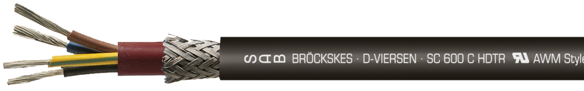 Marking for SC 600 C HDTR 01240410: SAB BRÖCKSKES · D-VIERSEN · SC 600 C HDTR UL AWM Style 4535 150°C 60OV CSA AWM I/II A 150°C 600V FT1 FT2 CE