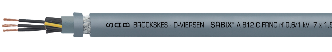 Marking example: SAB BRÖCKSKES · D-VIERSEN · SABIX A 812 C FRNC rf 0,6/1 kV 7 x 1,5 mm2 CE