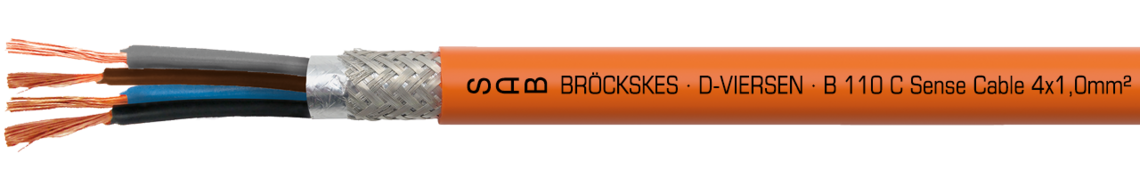halogen-free Besilen® AC Sense cable, shielded, cULus recognized SAB BRÖCKSKES · D-VIERSEN · B 110 C Sense Cable 4x1,0mm² 0110-9020 cULus AWM Style 4659 AWM I/II A/B 150°C 3000V FT1 FT2
