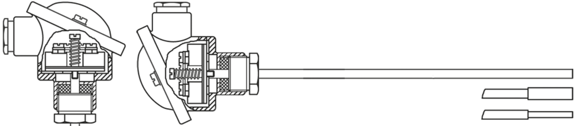 Thermometer without additional protecting tube form MK