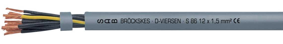 Marking example: SAB BRÖCKSKES · D-VIERSEN · S 86 12 x 1,5 mm² CE