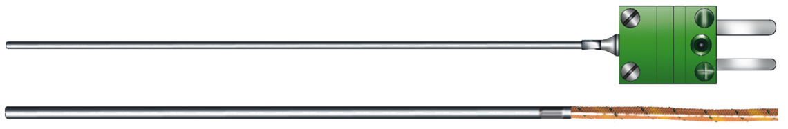 Plug-in thermocouple with connection cable