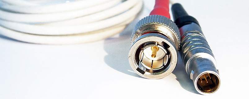 BNC sensor cable with circular connector assembly