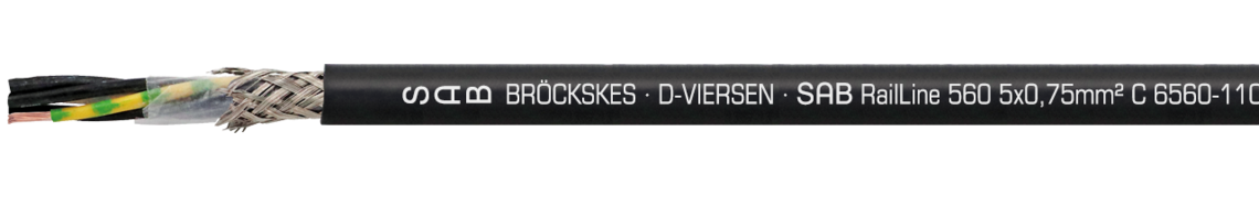 Marking example: 
SAB BRÖCKSKES · D-VIERSEN · SAB RailLine 560  5x0,75mm² C 6560-1105 CE