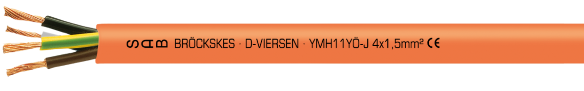 Marking example: SAB BRÖCKSKES · D-VIERSEN · YMH11YÖ-J 4 x 1,5 mm² CE