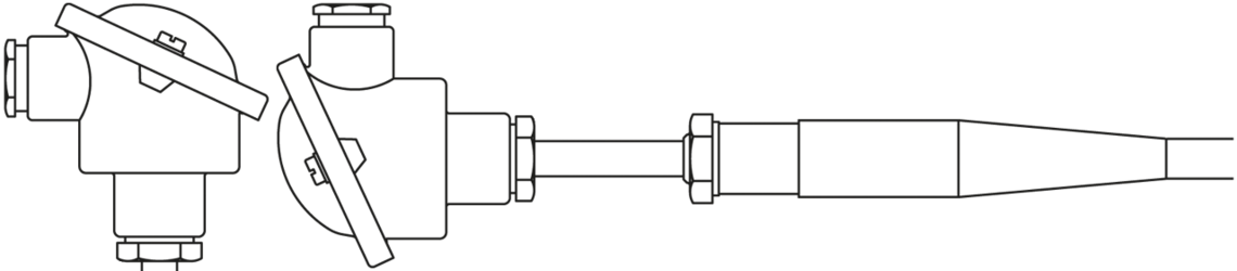 Weld-in protecting armatures for gauge slides Ø 6 mm