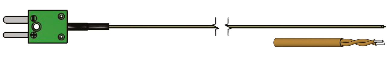 Surface thermocouple made of twisted thermo cable  type K