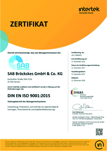 SAB Qualitätsmanagement DIN ISO 9001
